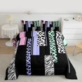 thumbnail image 2 of Castle Fairy Animal Print Bedding Comforter Set 2pcs for Kids Children Teens,Wildlife Leopard Zebra Twin Comforter Sets Microfiber,Abstract Geometric Rectangle Stripes Breathable Bedding Set, 2 of 8