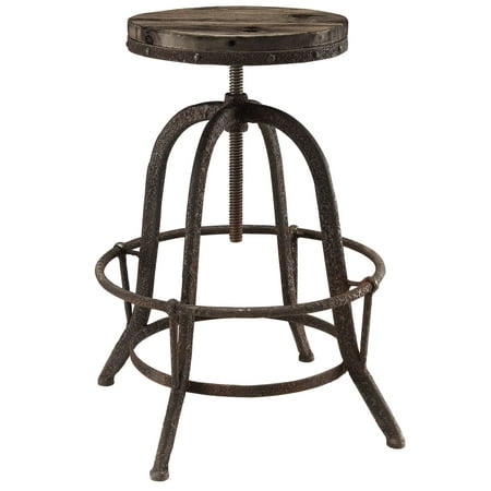 Industrial Modern Contemporary Dining Kitchen Wood Metal Top Bar Stool