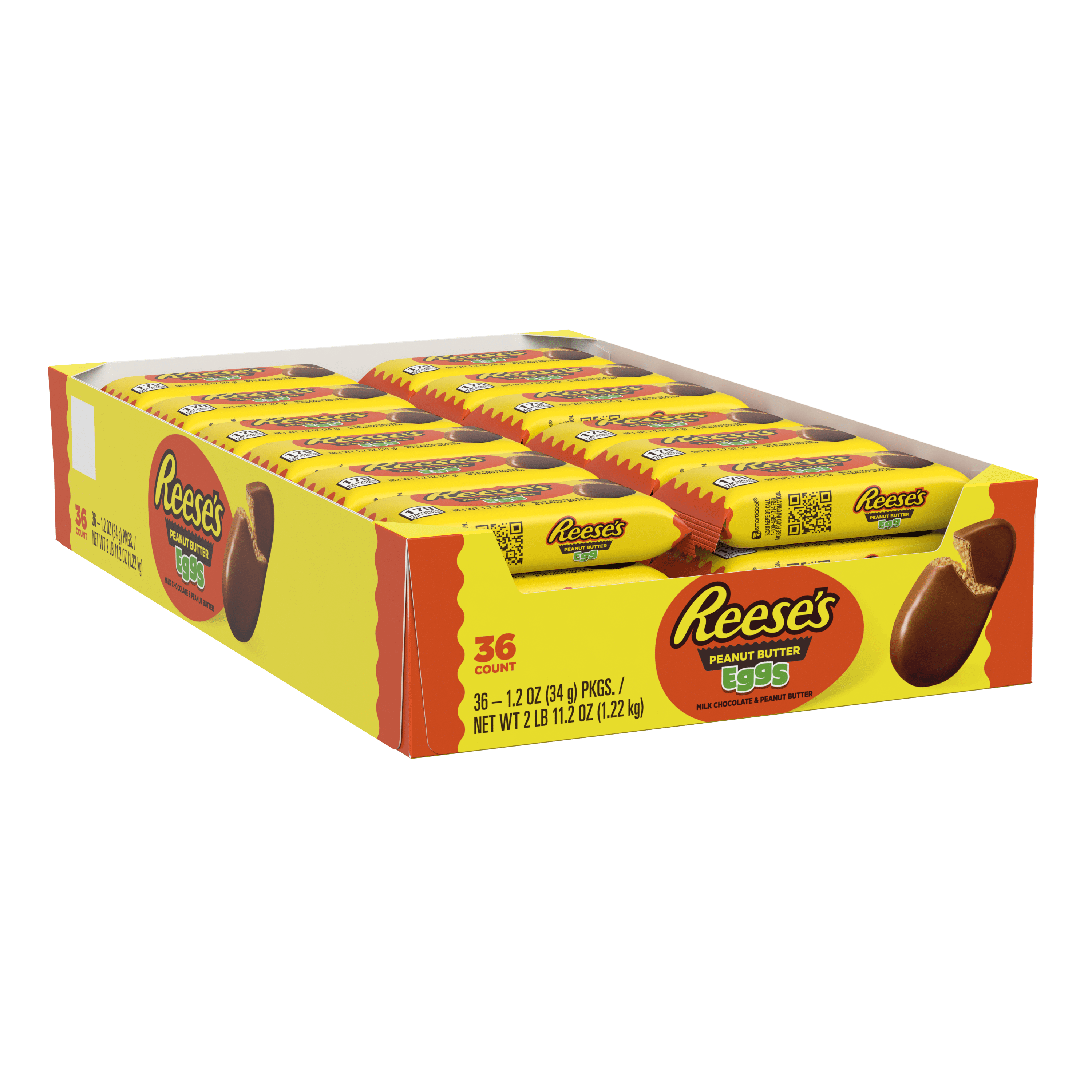 Reese's, Milk Chocolate Peanut Butter Eggs Candy, Easter, 1.2 oz, Pack