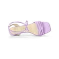 thumbnail image 4 of BLISSFUL STEP Women's Kitten Heel Strappy Suede Heel Sandals Light Purple 7, 4 of 7