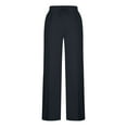 thumbnail image 5 of Summer Womens Plus Size Pants Women's Casual Solid Pants Elastic Waist High Waist Strap Home Pants Soft Womens Pants with Pockets Size S-3XL, 5 of 7