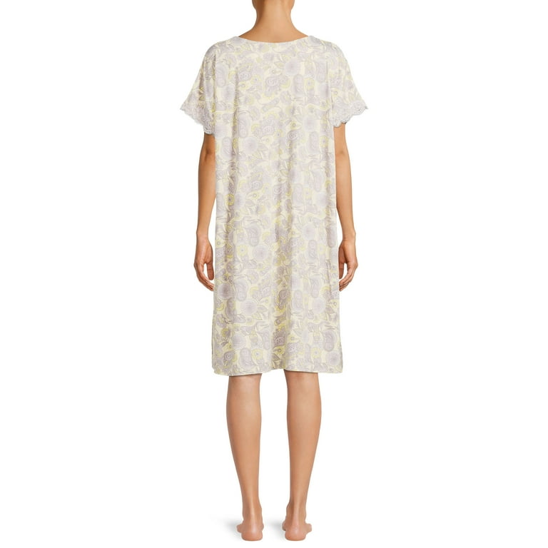 Secret Treasures Women s and Women s Plus Size Knit V Neck Nightgown with Short Sleeves Walmart