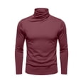 thumbnail image 2 of Bxsruta Mens Turtleneck Shirts Long Sleeve Pullover Tops Slim Fit Basic Tees Fall Winter Base Layer, 2 of 6