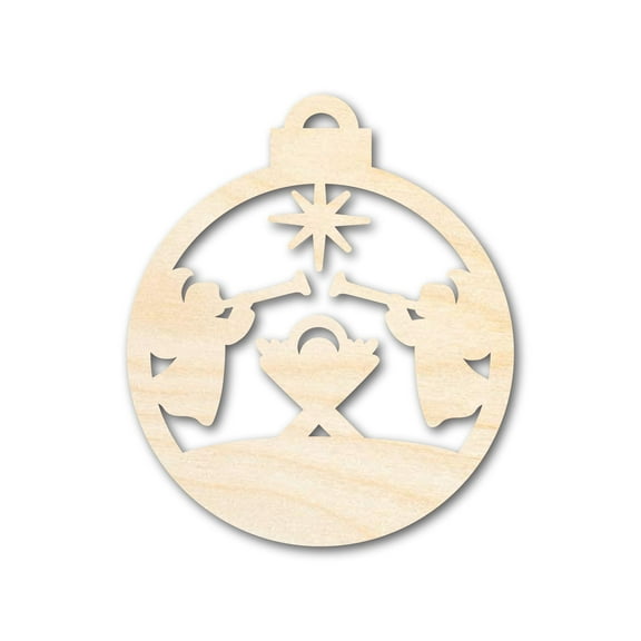 Unfinished Wood Bethlehem Nativity Ornament Shape - Christmas - Craft - up to 46" DIY 5" / 1/8"