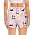 thumbnail image 2 of Lsque Cute Cartoon Panda Printed Women's Running Shorts with Liner Pockets,Elastic Quick Dry Workout Athletic Gym Yoga Shorts,Womens High Waist Shorts-Large, 2 of 9