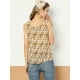 thumbnail image 5 of Blusa floral sin mangas de gasa con correa de decoración de pajarita sin mangas para mujer Albaricoque S, 5 of 6