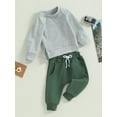 thumbnail image 3 of Bslissey Toddler Baby Boys Girls Pants Set 6M 12M 18M 24M 3T Long Sleeve Crew Neck Pullover Sweatshirt Casual Jogger Pants 2Pcs Tracksuit Infant Daily Clothes, 3 of 9