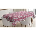 thumbnail image 1 of Garden Art Tablecloth, Sketch Petals Background with Pastel Tones Monochrome Flower Motifs, Rectangle Satin Table Cover Accent for Dining Room and Kitchen, 60" X 90", Pink Grey and White, by Ambesonne, 1 of 2