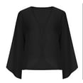 thumbnail image 4 of Htigea Women's Beach Kimono Cardigan 3/4 Long Sleeve Sheer Chiffon Cover Ups Casual Loose Open Front Cardigans Tops Black L, 4 of 5