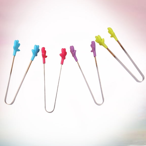 FRCOLOR Silicone Tongs with Stainless Steel for Kitchen Use Assorted Color Heat Resistant Nonstick 4pcs set
