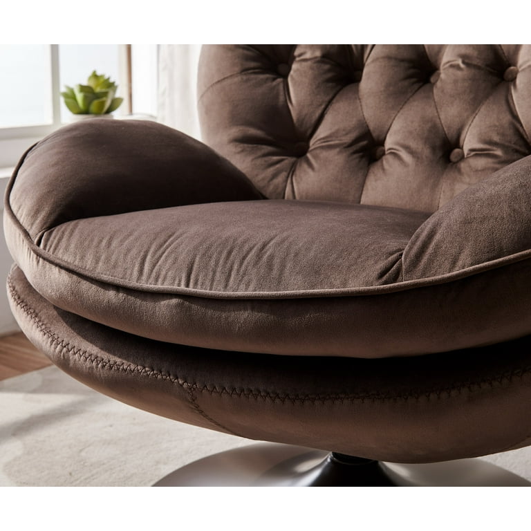 Chocolate brown velvet sale chair