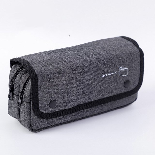 Estuche de lona de alta calidad para bolígrafos de gran capacidad, estuches de lápices escolares con doble cremallera, regalos para niños, caja de papelería, bolsa grande para bolígrafos