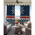 thumbnail image 6 of Navy Blue Coastal Blackout Curtains for Bedroom Living Room Darkening Curtains 84 Inch Length 2 Panels Set Nautical Ocean Sea Rudder Abstract Art Window Curtain Window Treatment Drapes 42"x84", 6 of 9