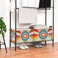 thumbnail image 3 of Yayeee Foldable Storage Basket for Shelves with Handles Set of 2 Waterproof Cloth Bins, Colorful Circles, 3 of 7