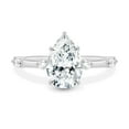 thumbnail image 2 of ESTE ORIGIN 2.00Ct Pear Cut Solitaire Lab-Grown Diamond Engagement Ring – Hidden Halo & Round Side Stones in 14K White Gold for Women US 10.5, 2 of 8