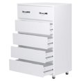 thumbnail image 4 of HeSLehs 6 Drawer Dresser, Modern Chest of Drawers, Wooden Chest Storage Cabinet Entryway Furniture Storage Dresser Organizer for Bedroom, Living Room, Laundry Room (White), 4 of 7
