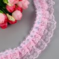 thumbnail image 1 of SPRING 5 Yards 45mm Flower Sequin Embroidered Lace Trim Ribbons For Sewing Garment Deco Pink, 1 of 9