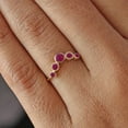 thumbnail image 4 of Ruby Curve Ring, Ruby Crown Ring, Handmade Jewelry, Five Ruby Ring, Stackable Ring, Minimalist Jewelry, October Birthstone Ring, Gift For Her, 4 of 4