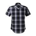thumbnail image 2 of Coevals Club Men Western Plaid Pearl Snap Short Sleeve Shirts (Black Gray #9 Large), 2 of 4
