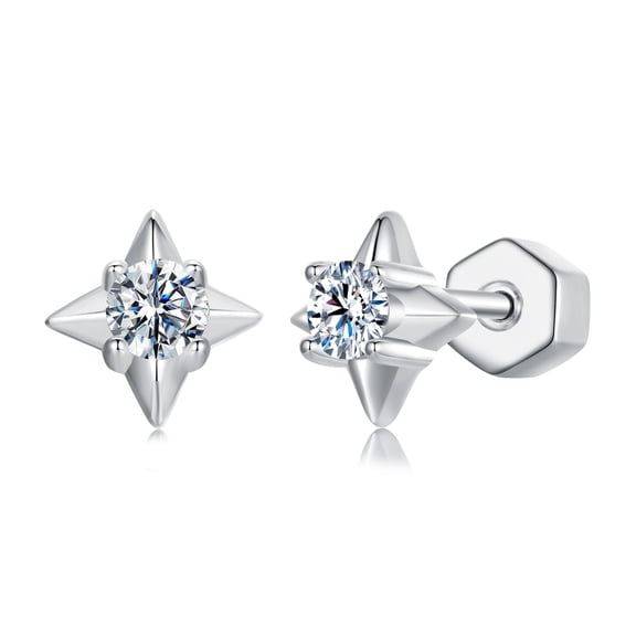 Starry Shine Moissanite Studs ,Moissanite Stud Earrings 925 Sterling Silver Lab-Created Diamond Alternative Jewelry for Women Men