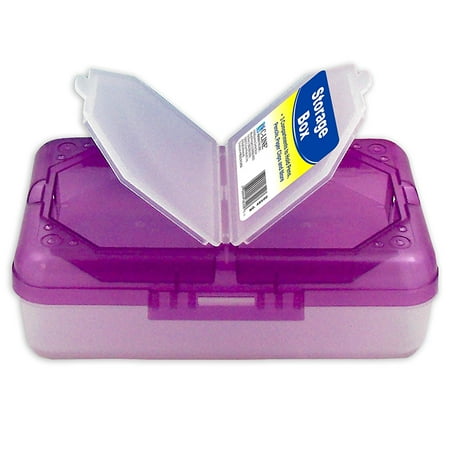 Great Clips - Poly 3-Compartment Storage Box with Snap Lid, 1 Storage Box, Color May Vary (48500), Snap lid box great for pencils, paper clips, and more By C-Line
