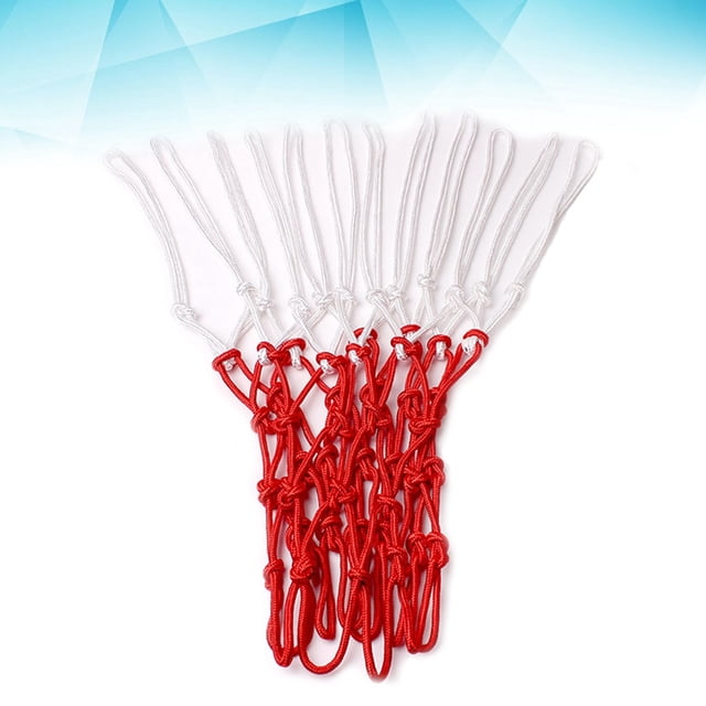 OULII Durable Red Nylon Basketball Net for AllWeather Use Easy Installation HeavyDuty Construction 12 Loops Size