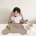 thumbnail image 5 of Cute Bear Shape Silicone Gel Placemat Heat Resistant Non-toxic Table Mat Waterproof Baby Chair Newborn Infant Meal Dinning Pad (Khaki), 5 of 7
