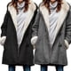 thumbnail image 2 of Xishao - Abrigos para mujer, manga larga, color sólido, con hebillas, frente abierto, peludo, forro polar sintético, chamarra larga para esquí de invierno Xishao ropa, 2 of 2