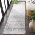 thumbnail image 3 of SAFAVIEH Wicker Juan Geometric Indoor/Outdoor Runner Rug, Aqua/Beige, 2'2" x 8', 3 of 7