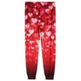 thumbnail image 6 of Men's Drawstring Pocket Cuffed Casual Pants, Heart Print Valentine's Day Home Sleep Pants for Gift and Holiday,Vermilion,3XL, 6 of 8