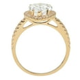 thumbnail image 2 of 2.38 ct Pear Cut Genuine Cultured Diamond SI1-SI2 I-J 18K Yellow Gold Halo Promise Wedding Statement Engagement Designer Ring size 3.5, 2 of 7
