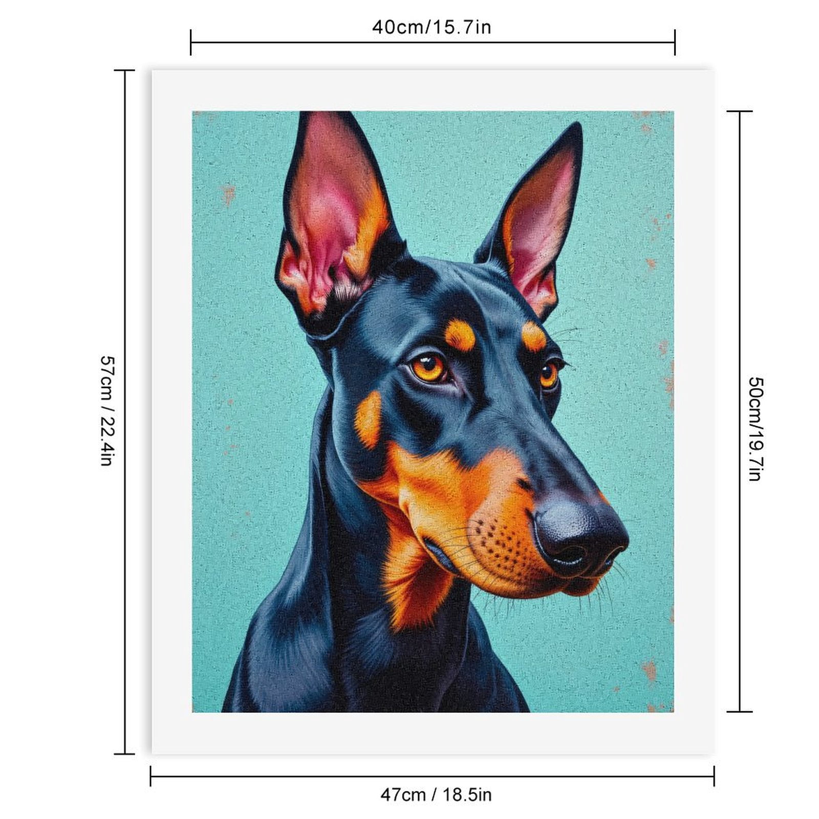 Paint By Numbers Kit for Adults Beginner - Dog Portrait Vibrant Ears Art DIY Canvas Painting Kits for Adults, Frameless Paint By Number for Adults for Home Wall Decor 16x20 Inch