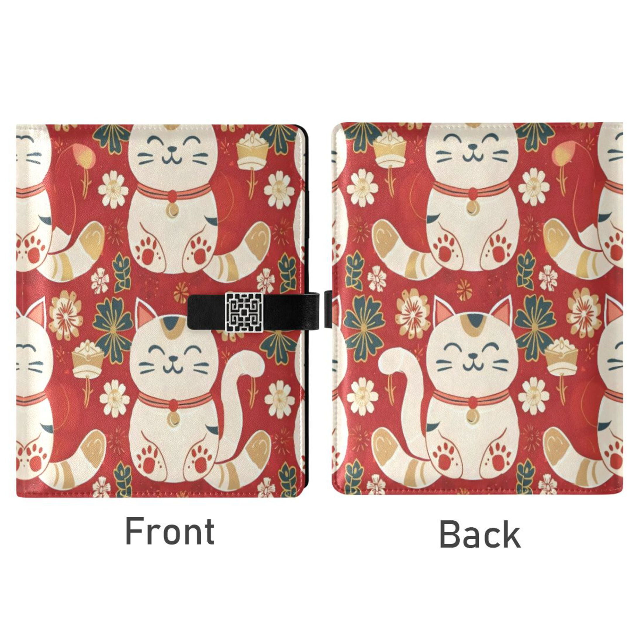 Leather Planner Leather Notebook Notebook Journal Binder Design Pen Pocket Design Convenient for Storage Lucky Cat