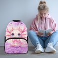 thumbnail image 2 of KUIFORTI Cute Pink Axolotl Girls Kids Backpack Large Capacity with Multiple Organizer Pockets for Elementary Middle Students Back to School Gifts for Kids, 2 of 7