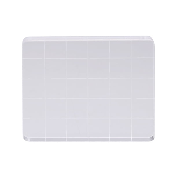 Juego Herramientas Transparente Bloque Sello Acrílico Con Artesanía Línea (5x6cm)