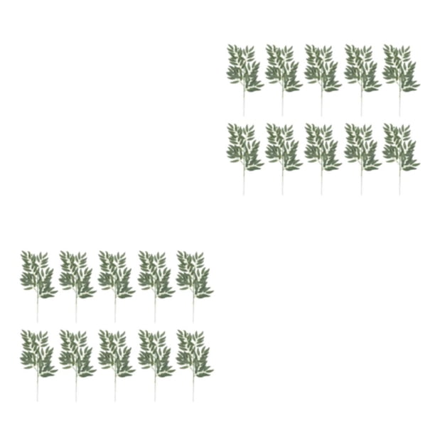 Injueey 10 piezas de hojas de sauce falsas, plantas verdes, ramo de plantas artificiales, hojas, artesanía de autoensamblaje para arreglos tipo 2/gris oscuro 2piezas