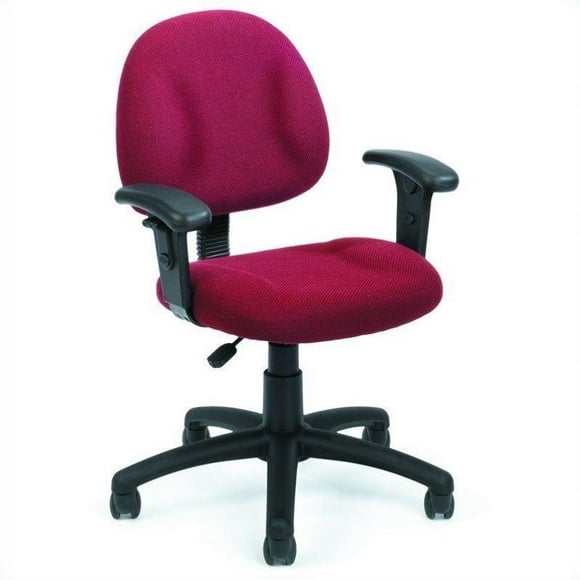 Boss Office Products DX Posture Office Chair with Adjustable Arms in Burgundy