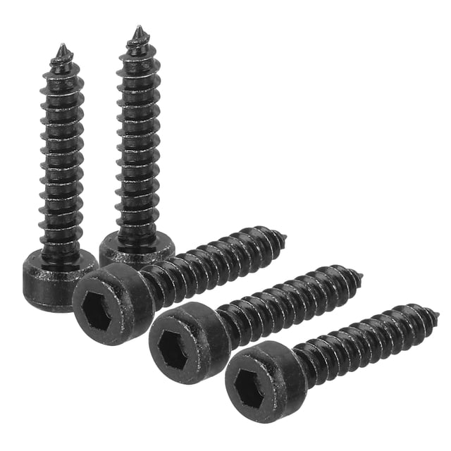 M4 Hex Socket Head Cap Self-Tapping Screw, 50Pack M4x20mm 304 Stainless Steel Tapping Screws - Black