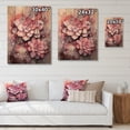 thumbnail image 4 of Designart "Pink Cream Succulent Resilience Soft Petals" Floral Print on Natural Pine Wood, 4 of 5