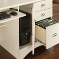 thumbnail image 4 of Sauder Harbor View Bureau d'Ordinateur avec Huche en Blanc Vieilli, 4 of 5