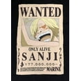 thumbnail image 2 of One Piece MensT-Shirt - Officially Licensed Sanji Bounty Wanted Poster (X-Large), 2 of 2