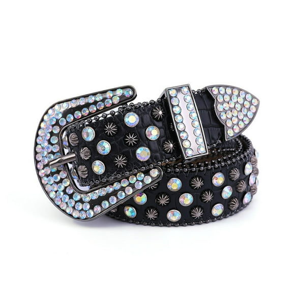 Yokua Elegant Waist Belt Shinning Rhinestone Belt for Women Men Jeans Formal Dress