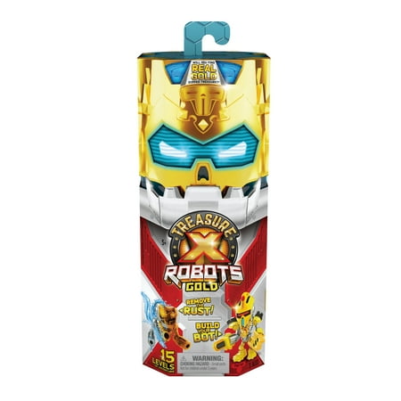 Treasure X Robots Gold - 6 Robots To Discover. Remove The Rust  Build Your Bot. 15 Levels Of Adventure. Will You Find Real Gold Dipped Treasure?  Boys  Toys For Kids  Ages 5+  Styles May Vary