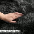 thumbnail image 4 of CAROMIO Plush Polyester Shag Area Rug 2'x 8' Fluffy Runner Rug Plush Decorative Runner Rug for Indoor Home Floor Carpet, Tie-dye Gray/Black, 4 of 6