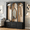 Black, variant on Howcool Farmhouse Hall Tree with Arched Design,8 Hooks & Storage Bench with 3 Drawers for Living Room,Dark Walnut