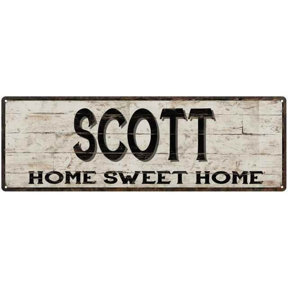 SCOTT Rustic Home Sweet Home Sign Gift 6x18 Metal Decor 106180084036