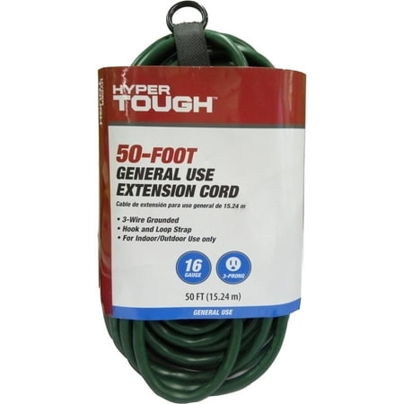 Hyper Tough 50FT 16/3 Green Outdoor Extension (Best Retractable Extension Cord)