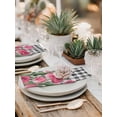 thumbnail image 5 of Pink Tulip Flowers Cloth Napkins Set of 6 Reusable Dinner Napkins, Black Buffalo Plaid Spring Floral Plants Cocktail Napkin Washable Table Napkins for Wedding/Holiday Party/Baby Shower 20"x20", 5 of 7