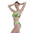 thumbnail image 6 of Picia Watercolor Green Tropical Women's High Waisted Bikini Scoop Neck Swimsuit Two Pieces Bathing Suit-X-Large, 6 of 8