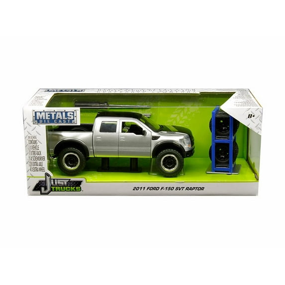2011 Ford F-150 SVT Raptor, Silver - Jada 30198-MJ - 1/24 Scale Diecast Model Toy Car